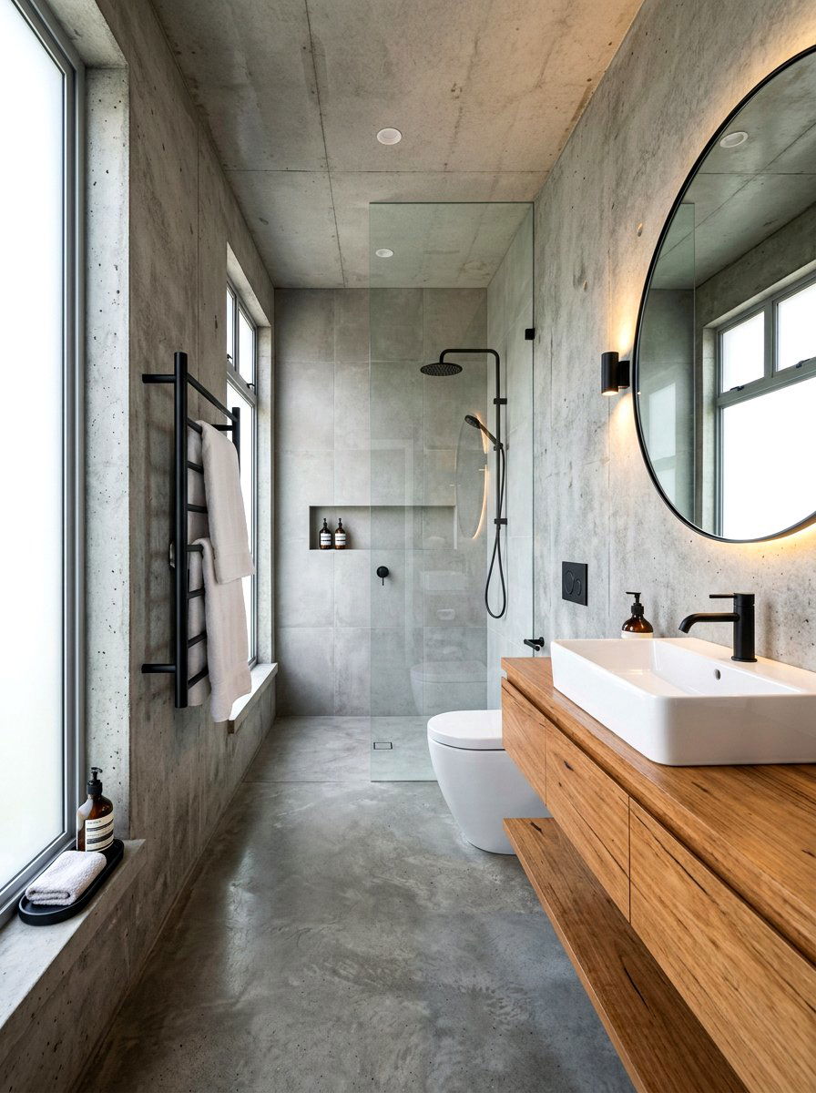 Concrete Bathroom - 30 moody bathroom ideas