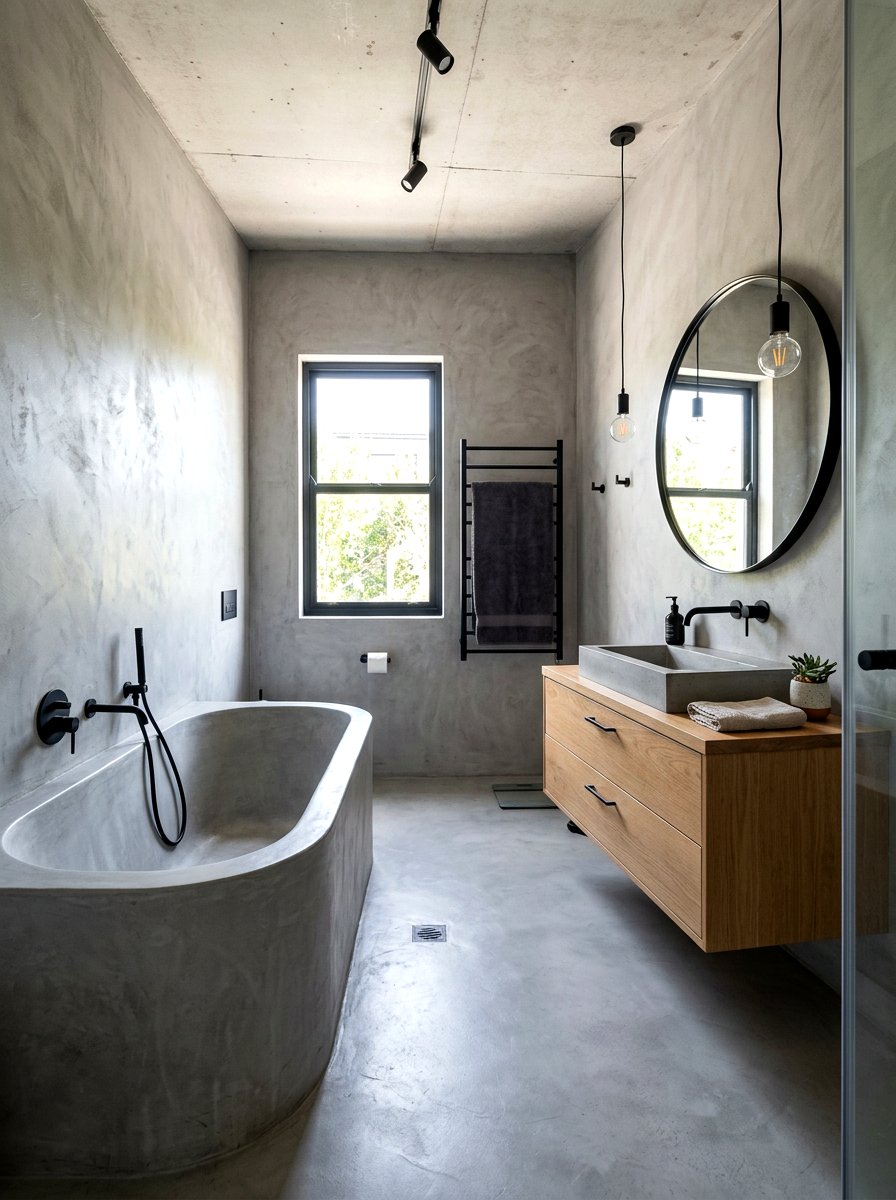 Concrete Bathroom Design - 30 cocoon bath ideas