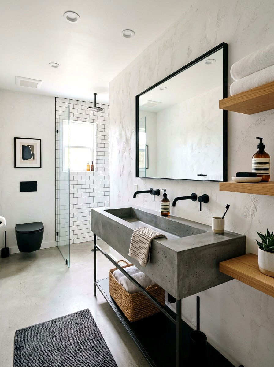 Concrete Bathroom Sinks - 30 guest bathroom ideas