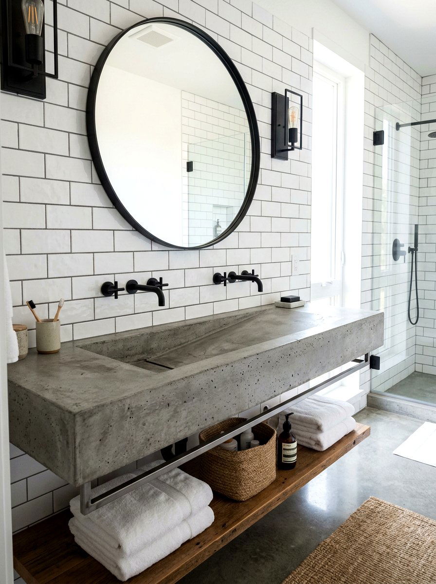 Concrete Bathroom Vanity - 30 Pinterest bathroom ideas