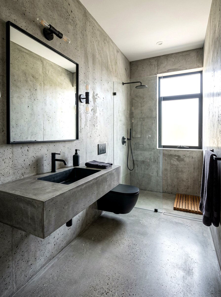 Concrete Bathroom - 30 luxury bathroom ideas