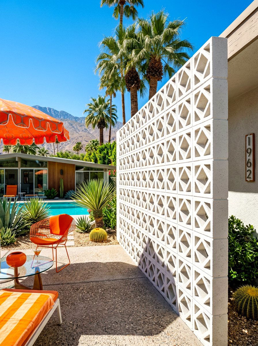 Concrete Block AC Wall - 30 AC screen privacy ideas