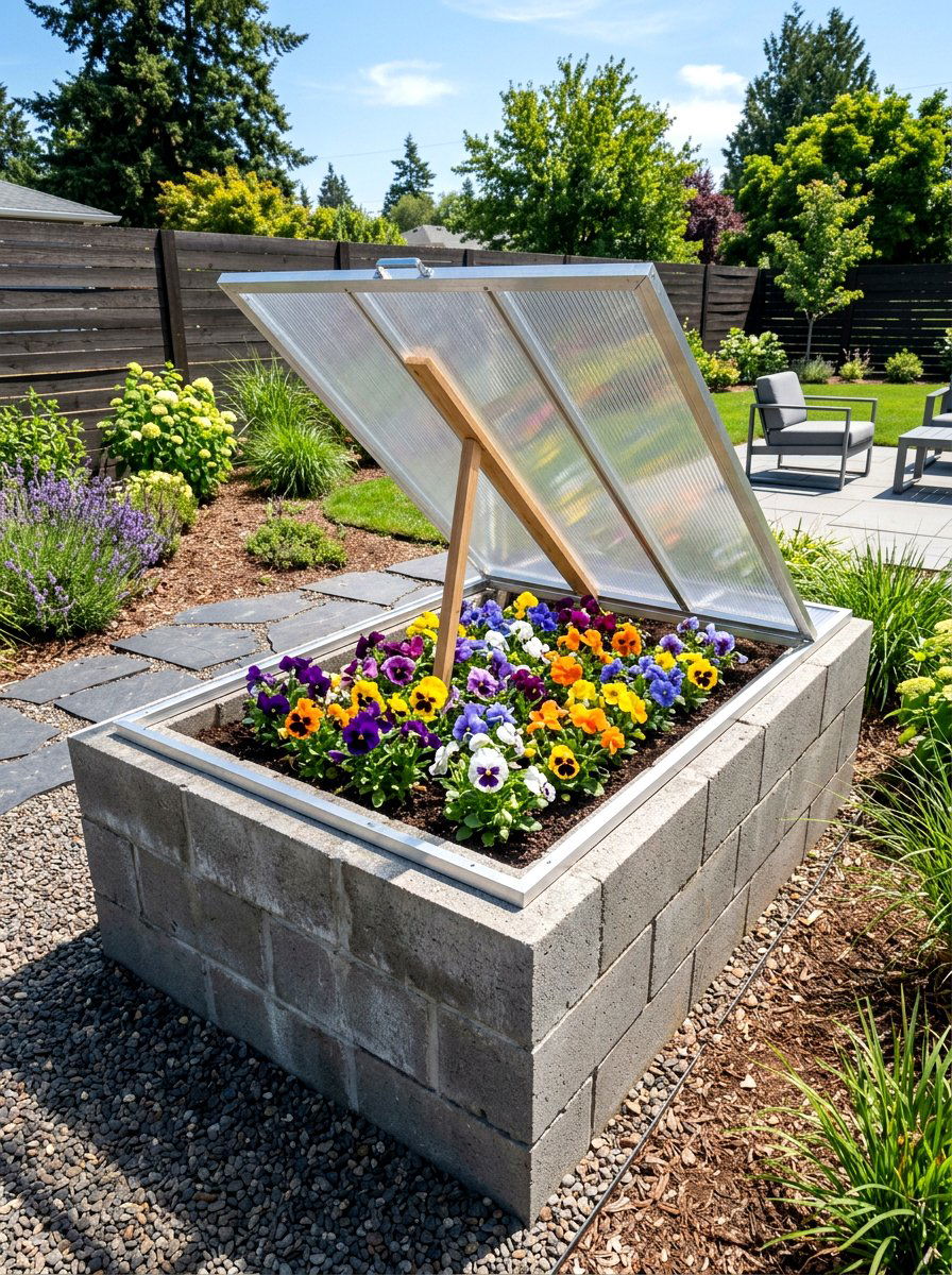 Concrete Block Cold Frame - 30 cold frame garden ideas