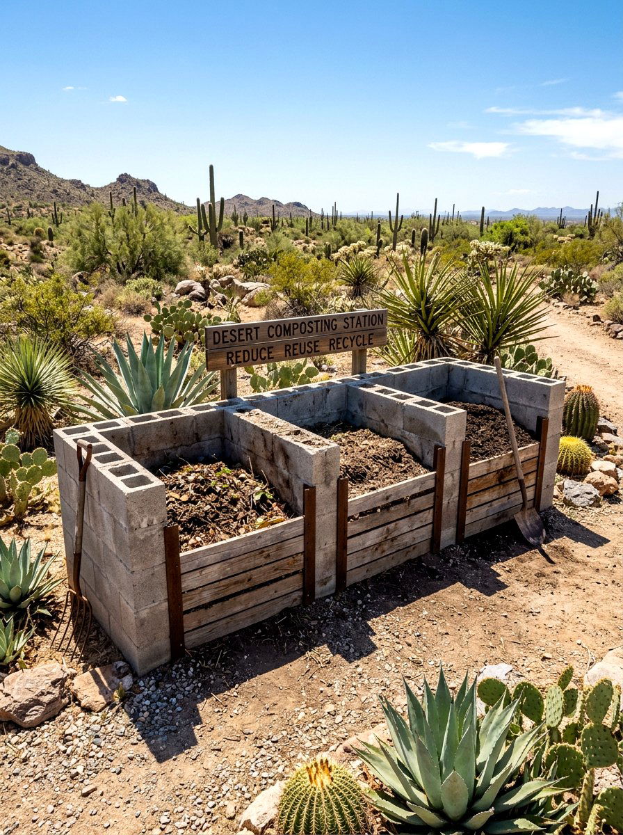 Concrete Block Composting Station - 30 compost station ideas