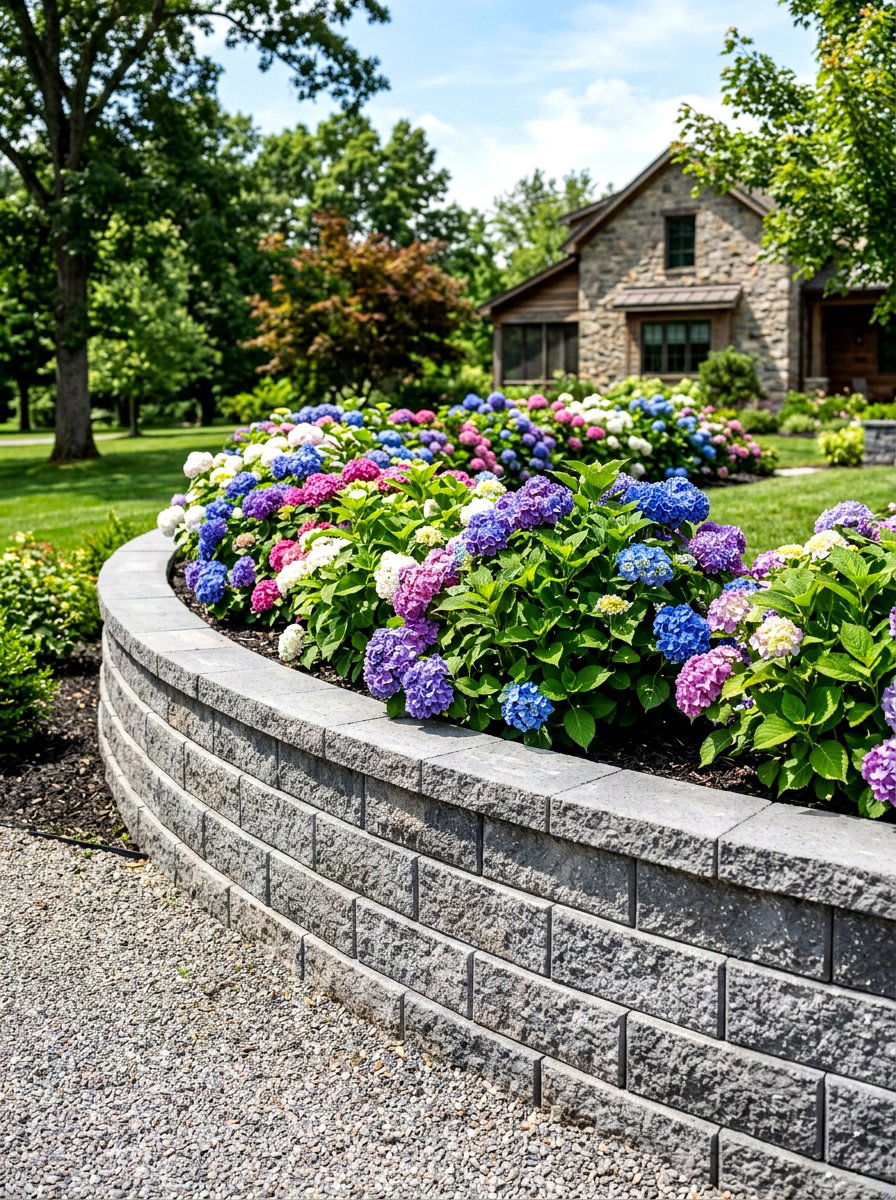 Concrete Block Flower Bed - 30 retaining wall flower bed ideas