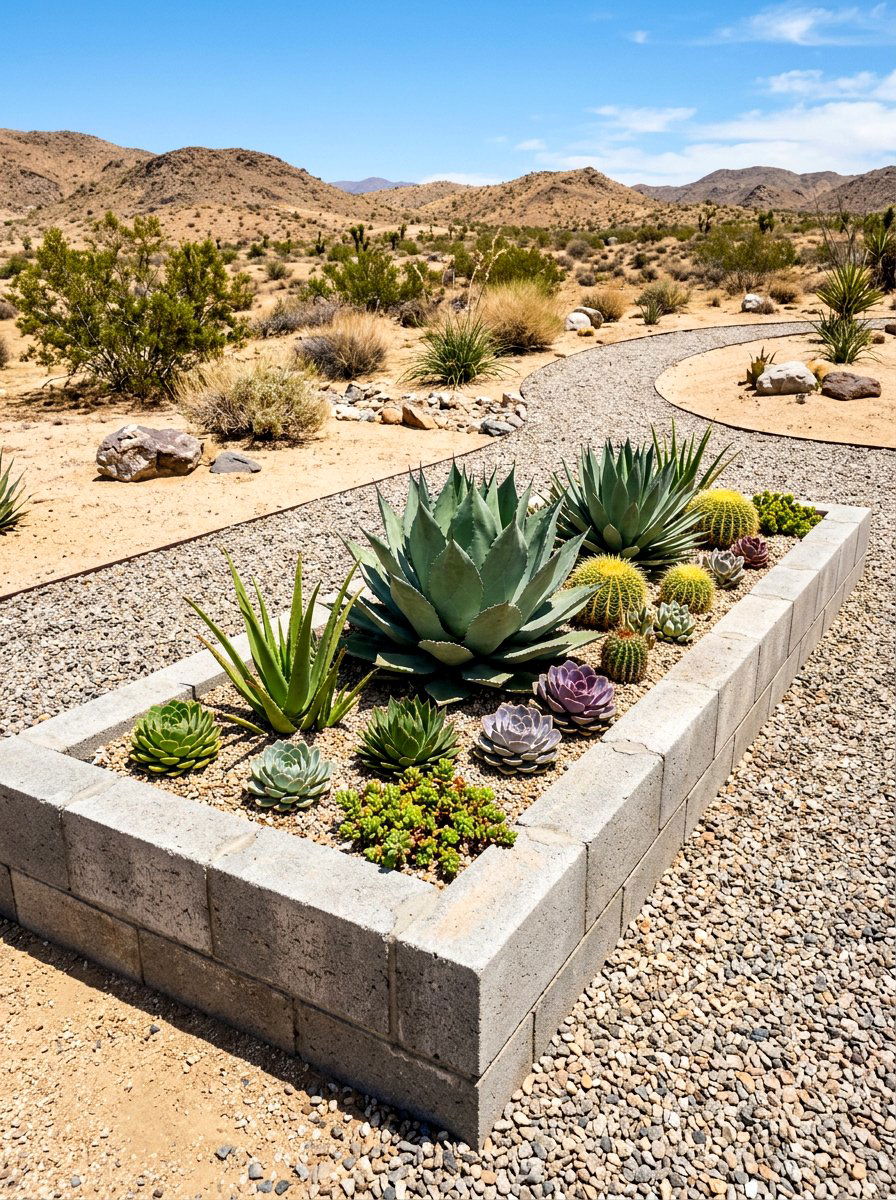 Concrete Block Garden Bed - 30 raised planter box ideas
