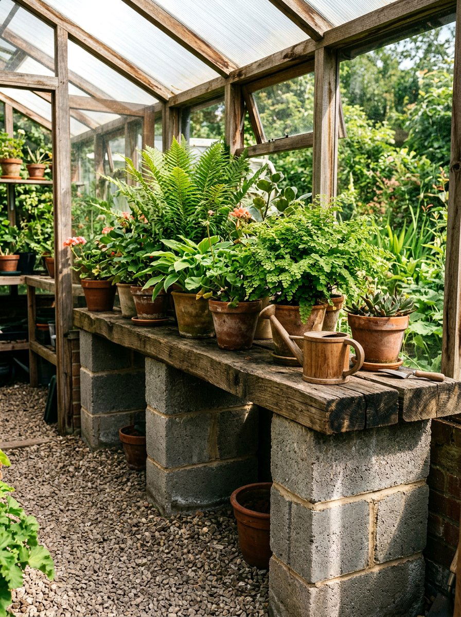 Concrete Block Greenhouse Bench - 30 greenhouse propagation bench ideas