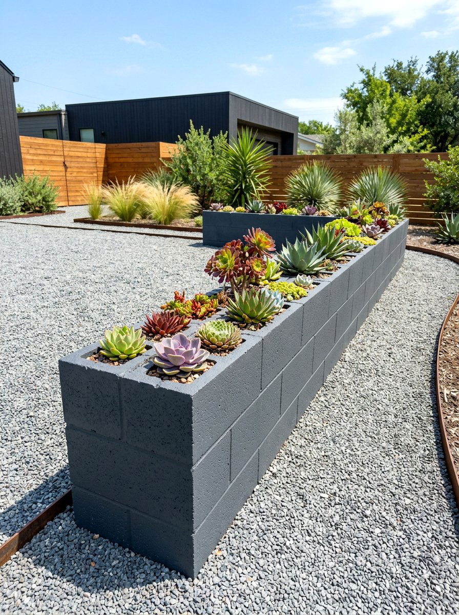 Concrete Block Surround - 30 trash bin screen ideas