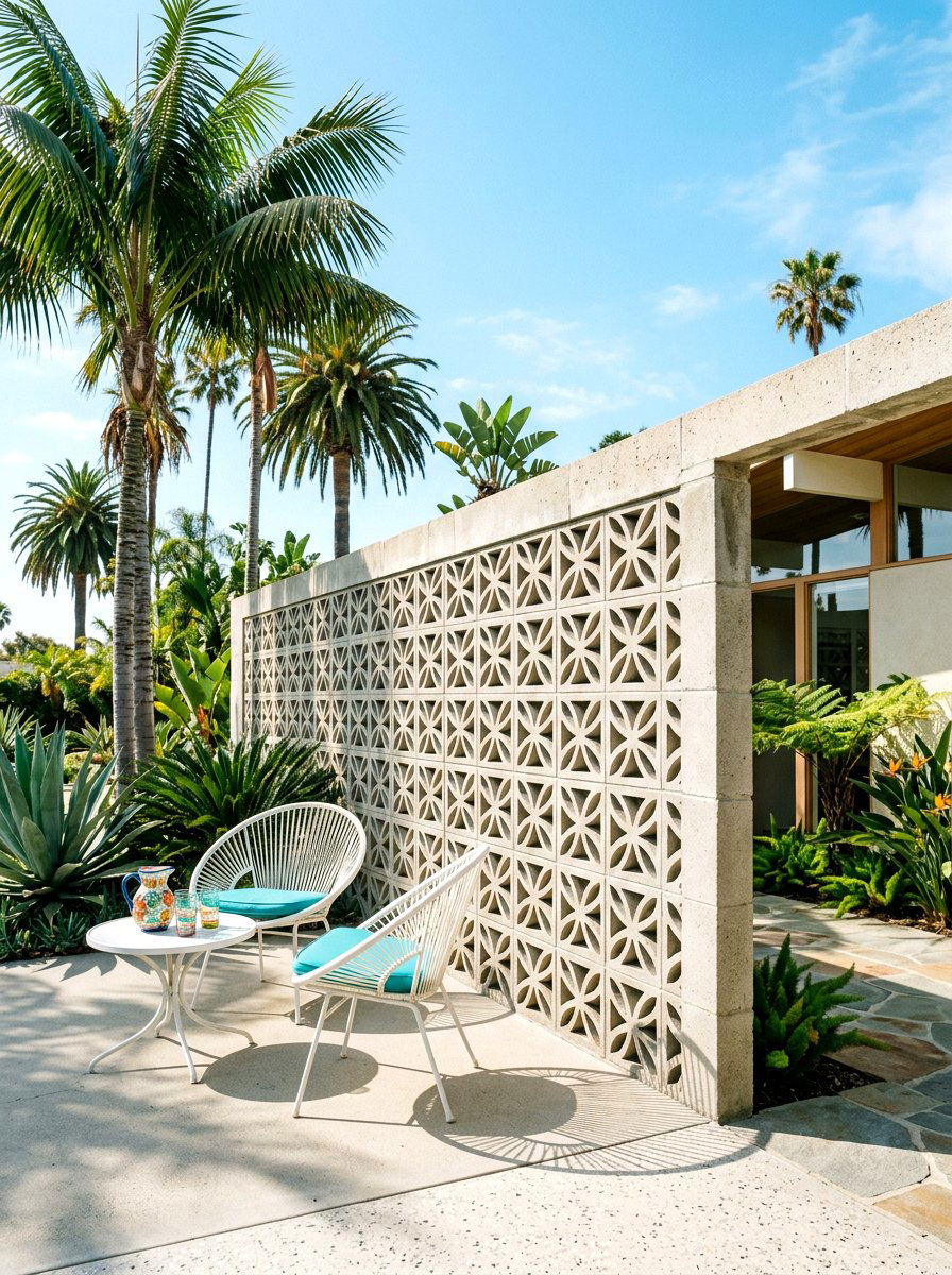Concrete Breezeway Block Wall - 30 courtyard privacy wall ideas