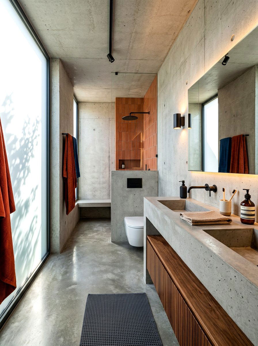 Concrete Brutalist Bathroom - 30 spa hotel bathroom ideas