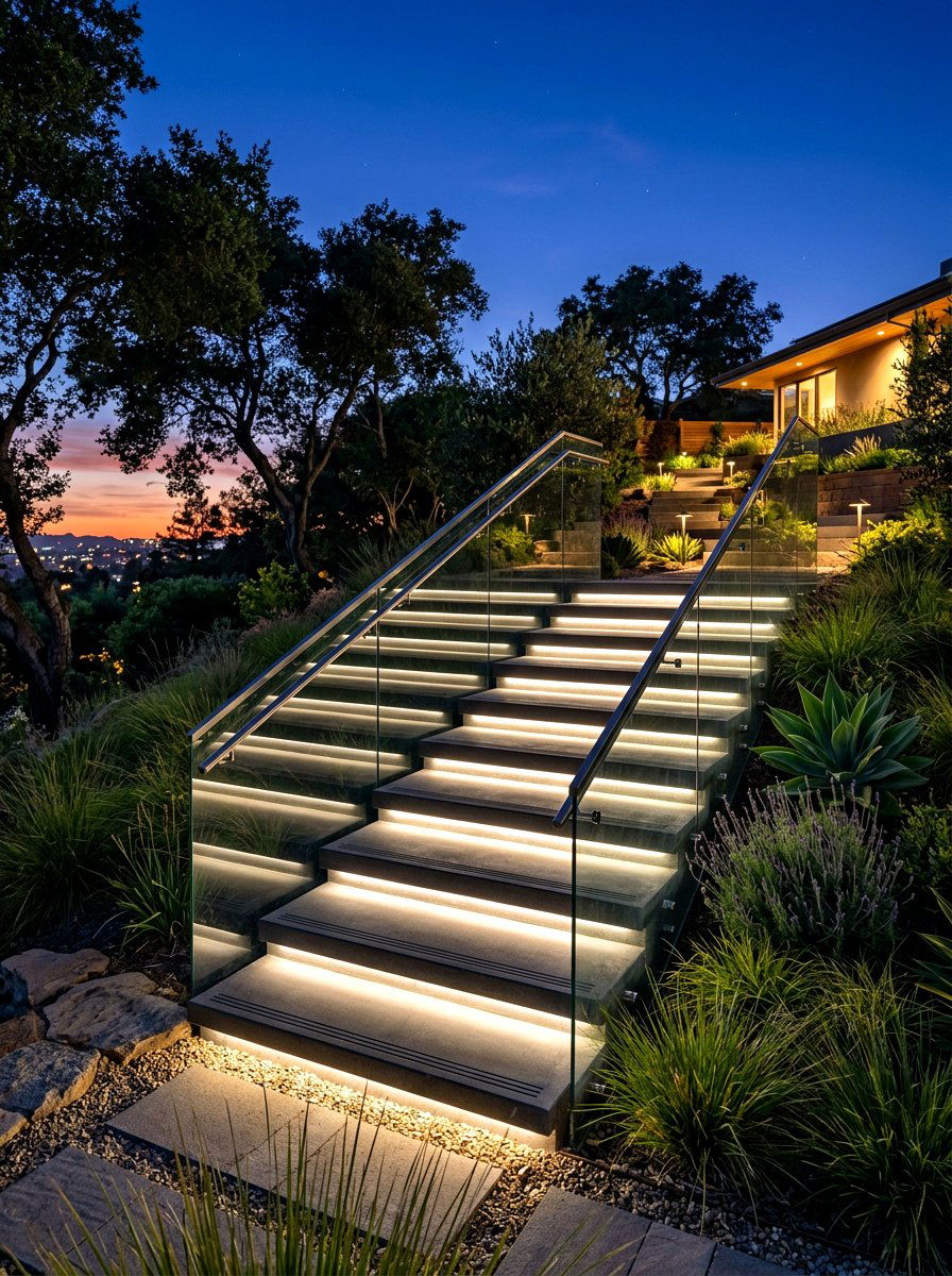 Concrete Built In Lighting - 30 pathway lighting ideas