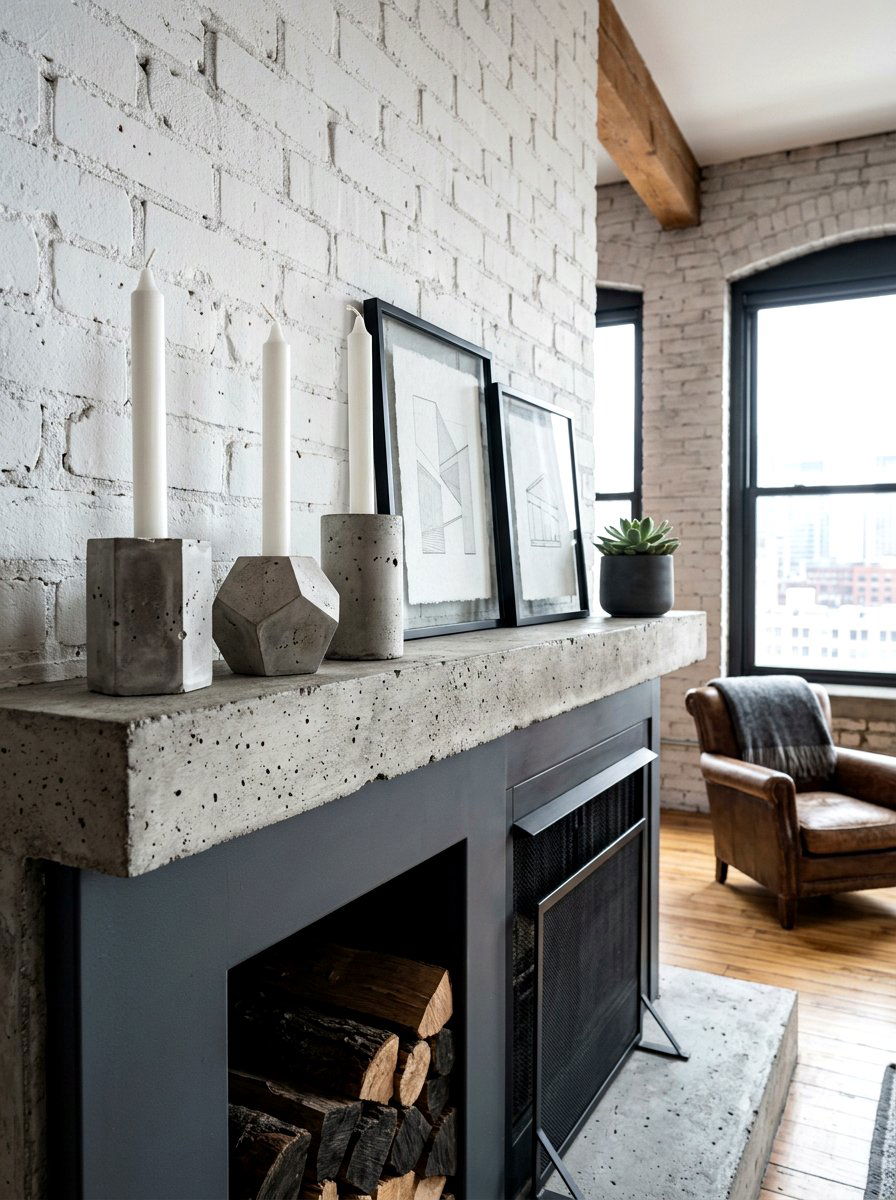 Concrete Candle Holder - 30 mantel candle styling ideas