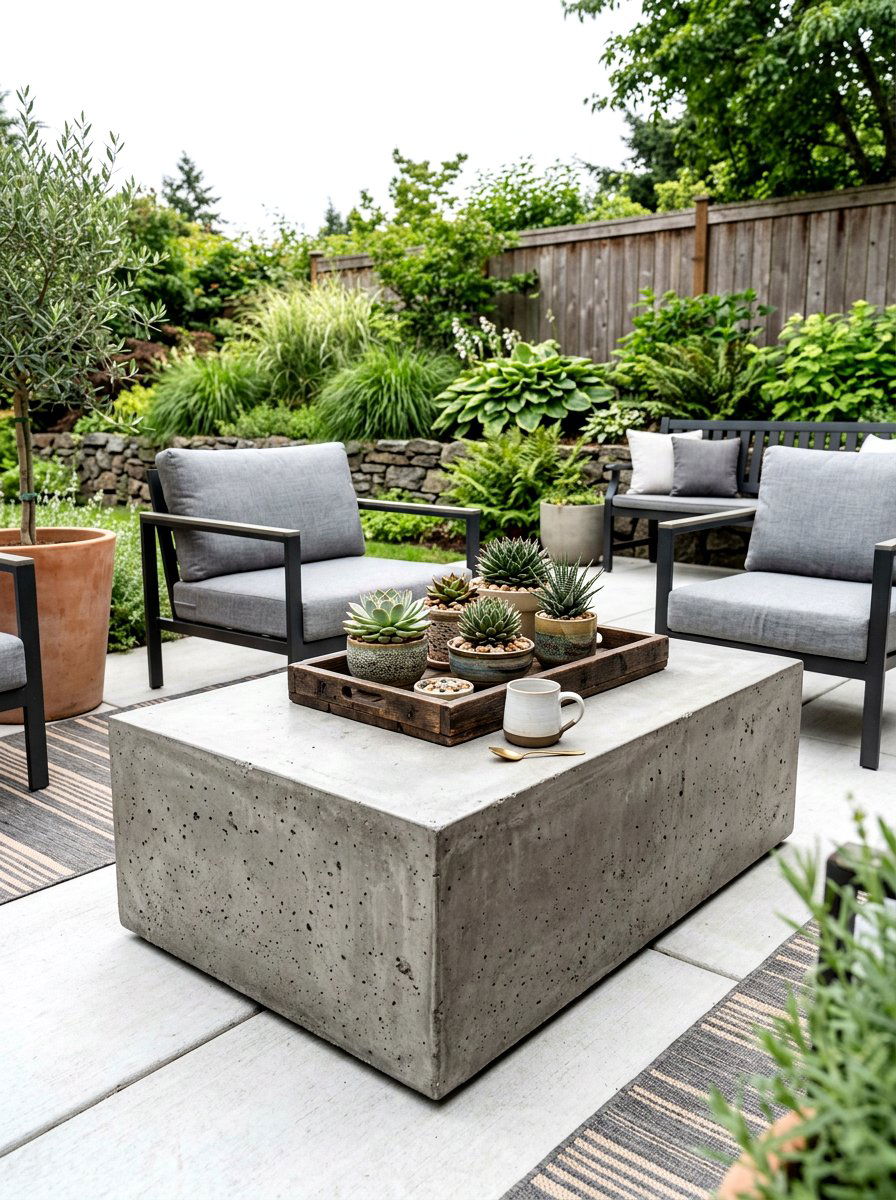 Concrete Coffee Table - 30 deck furniture ideas