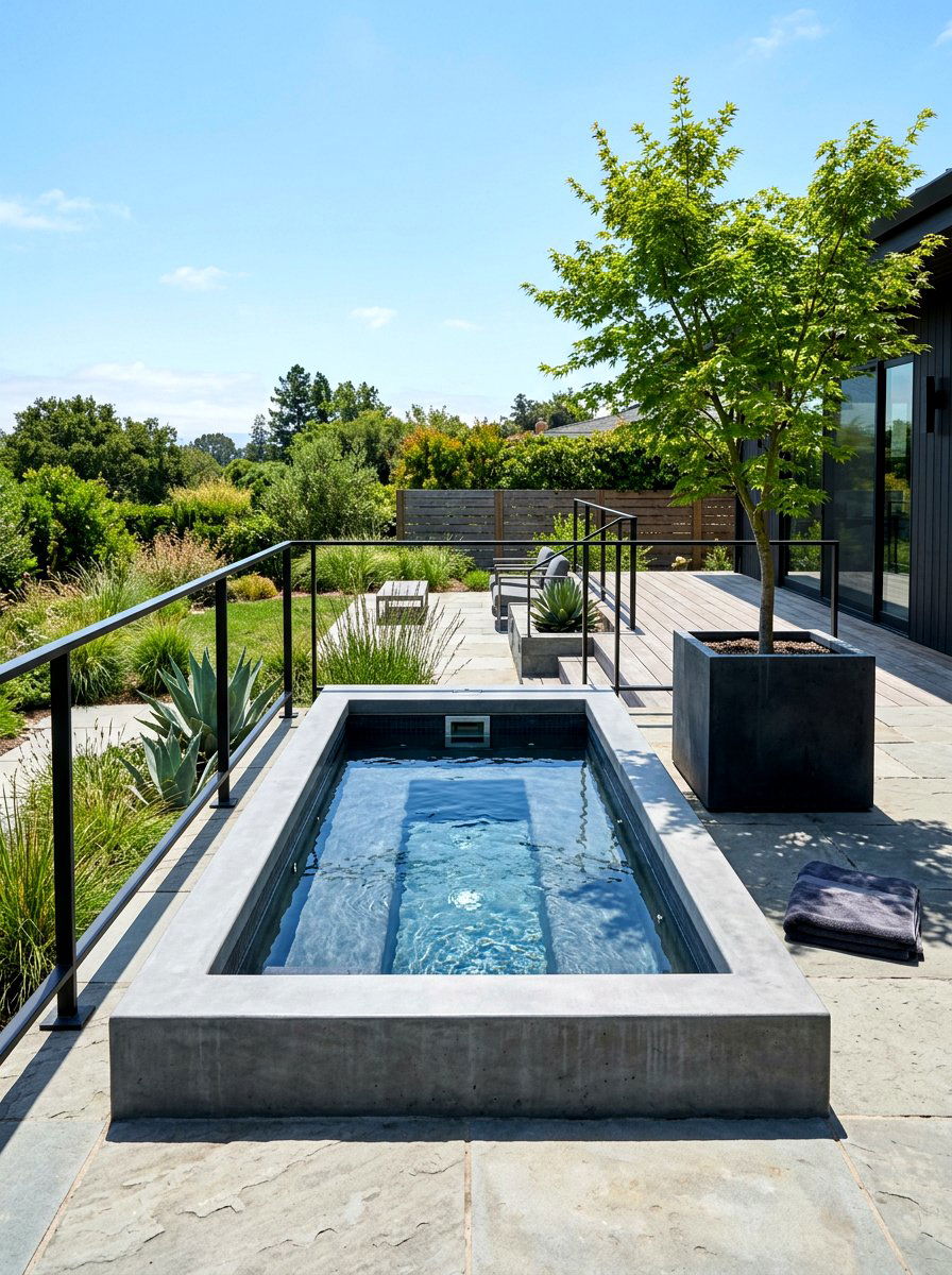 Concrete Cold Plunge Tub - 30 cold plunge patio ideas