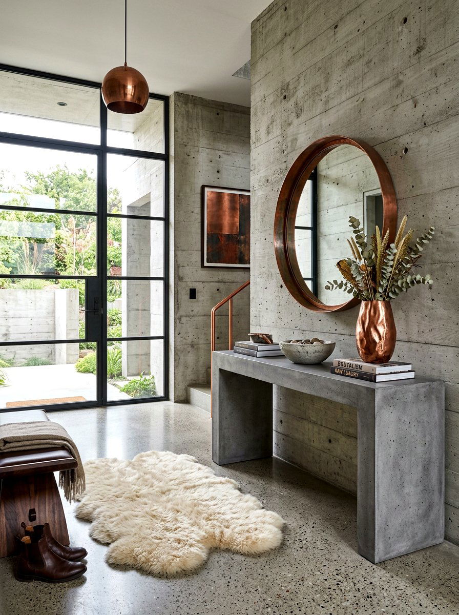 Concrete Console Table - 30 front hall console ideas