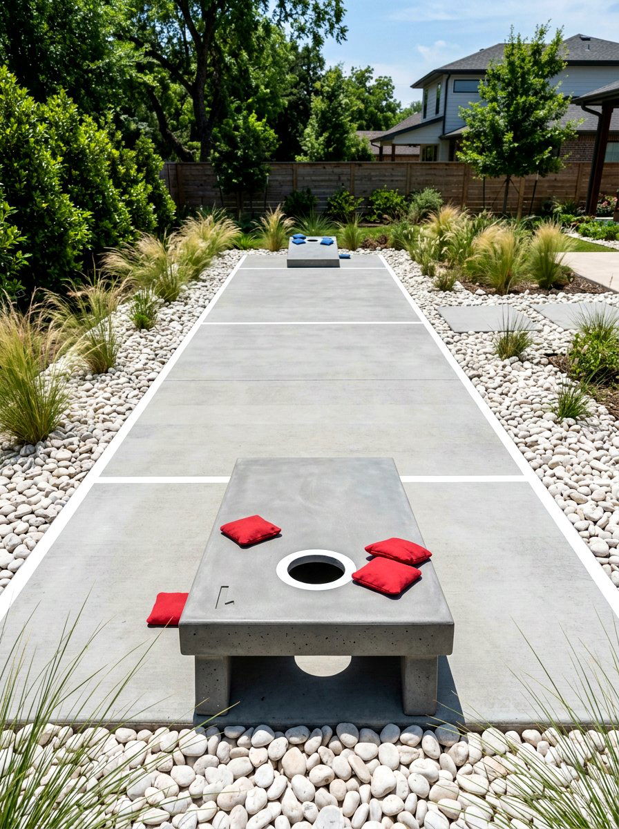 Concrete Cornhole Pad - 30 cornhole area ideas