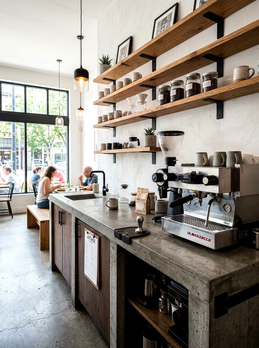 Concrete Countertop Coffee Bar - 30 home cafe ideas