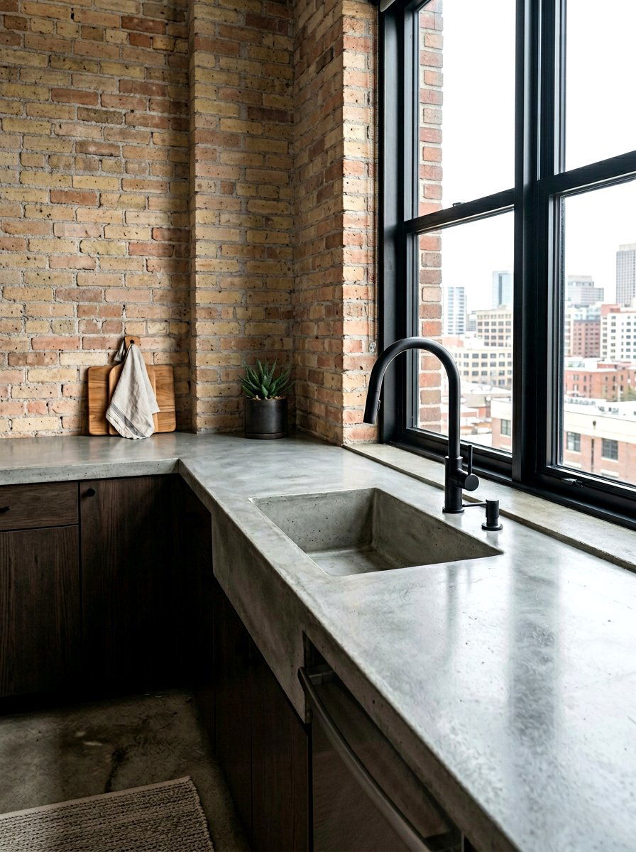 Concrete Countertop Corner Sink - 30 corner sink kitchen ideas