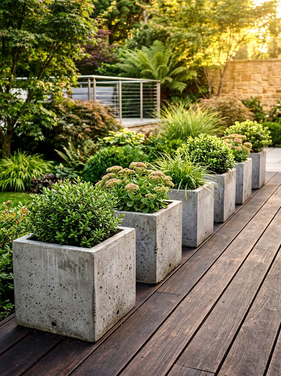 Concrete Cube Pots - 30 modern planter ideas