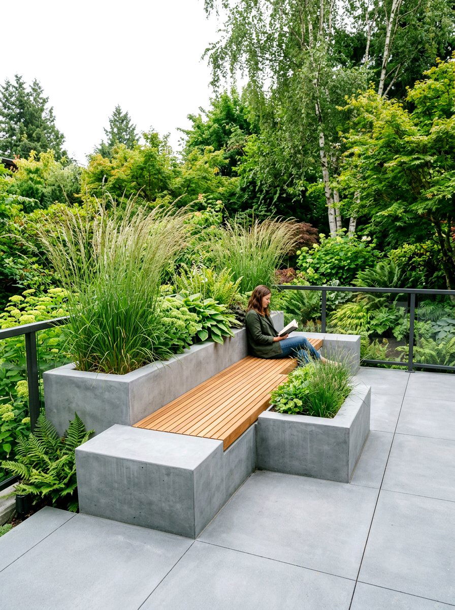 Concrete Deck Planter Bench - 30 deck planter bench ideas