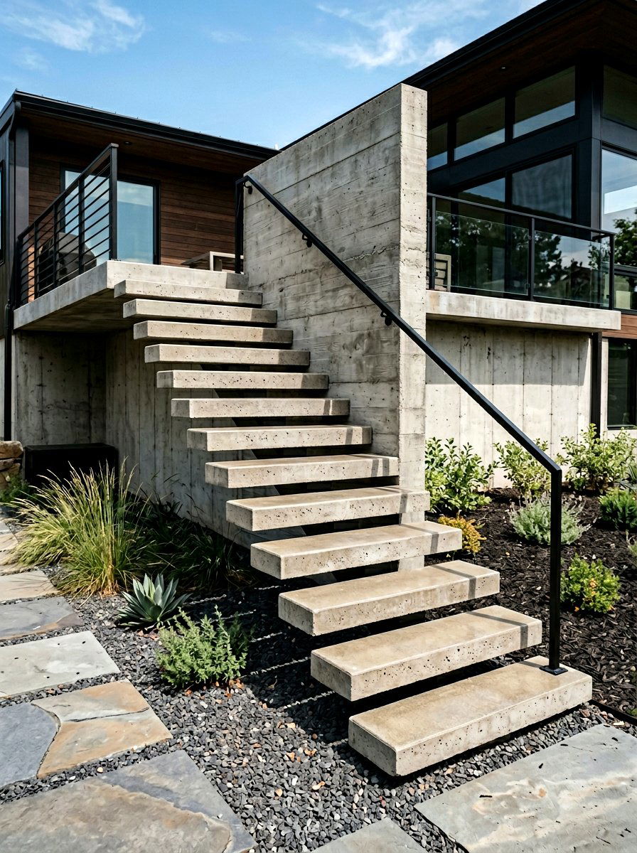 Concrete Deck Stairs - 30 deck stair ideas
