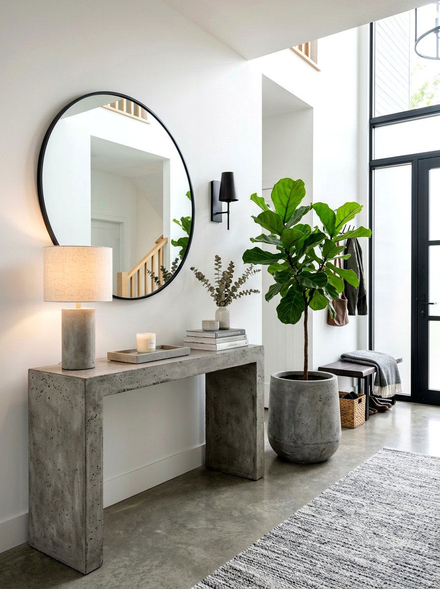 Concrete Decor Accents - 30 modern entryway ideas