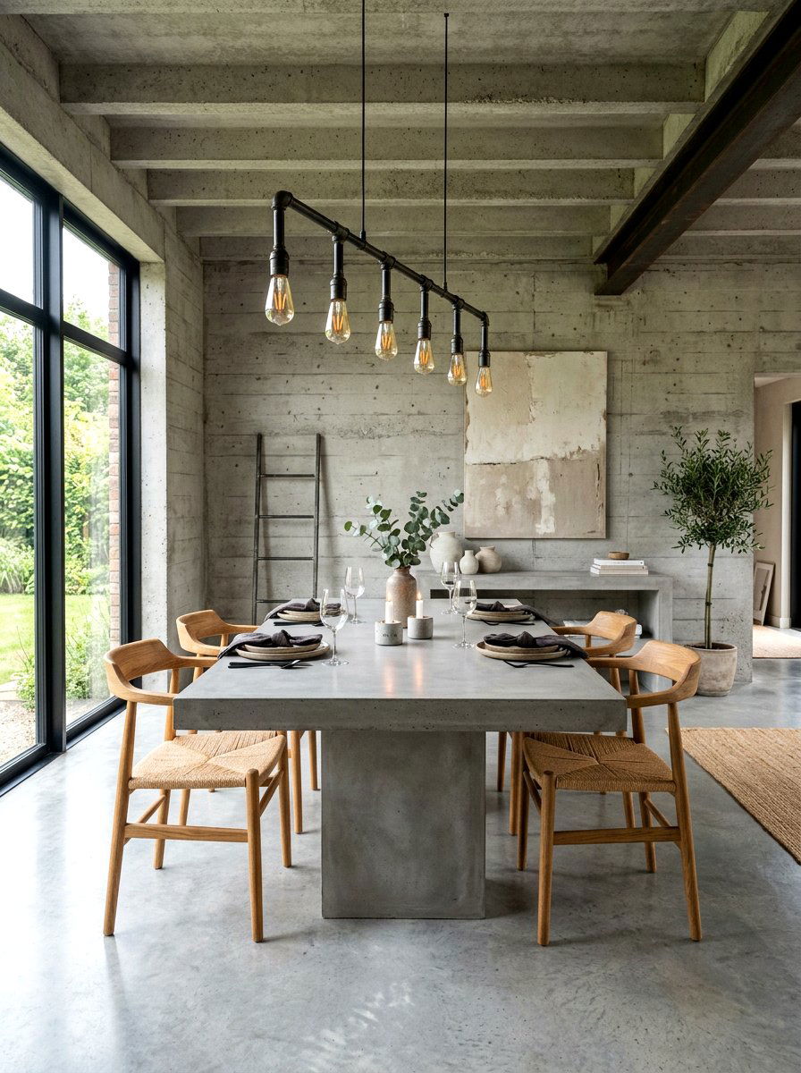 Concrete Dining Room - 30 modern dining room ideas