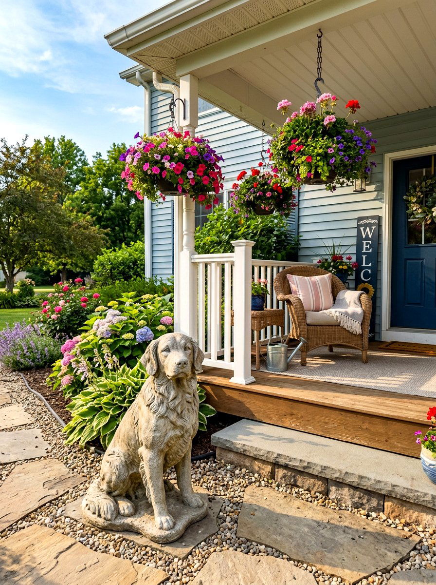 Concrete Dog Garden Statue - 30 garden statue ideas