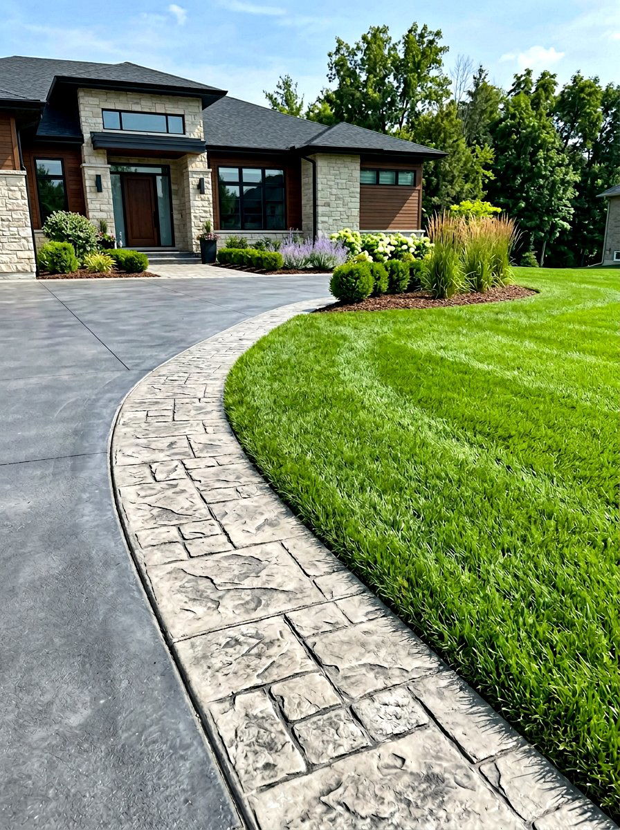 Concrete Driveway Curb - 30 driveway border ideas