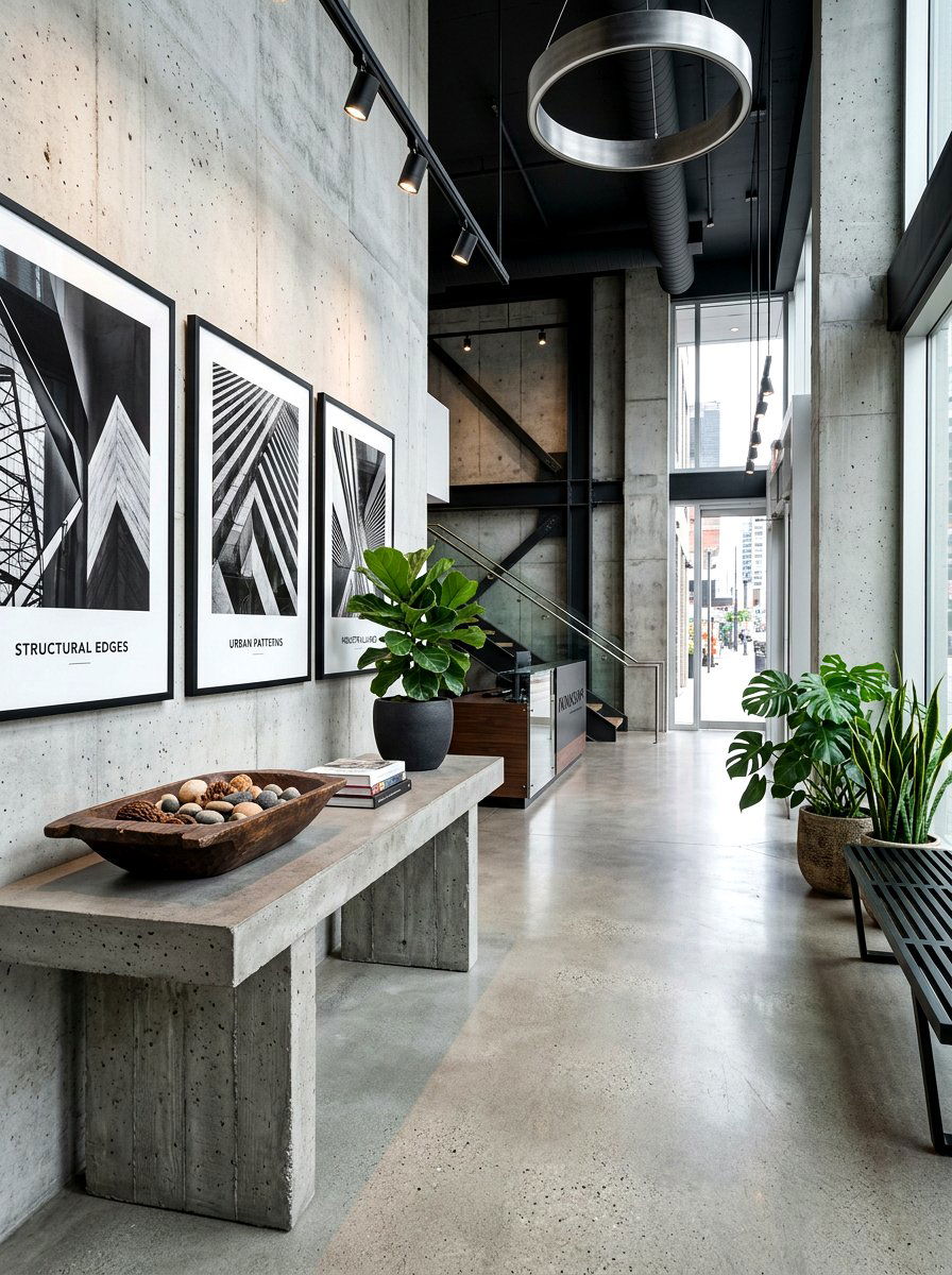 Concrete Entry Table - 30 entryway table ideas