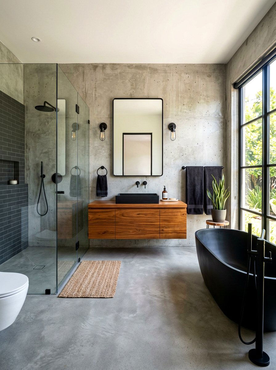 Concrete Finish - 30 modern bathroom ideas