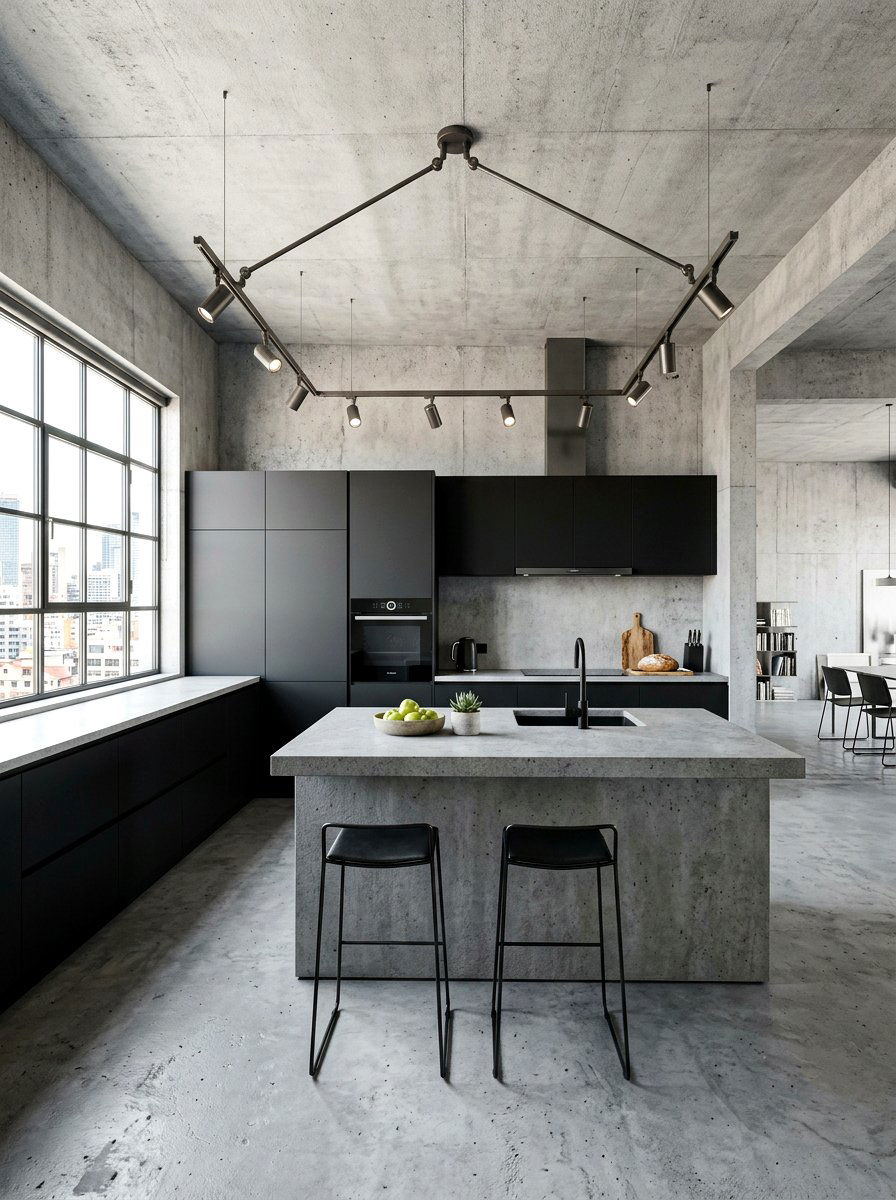 Concrete Finish - 30 kitchen backsplash ideas