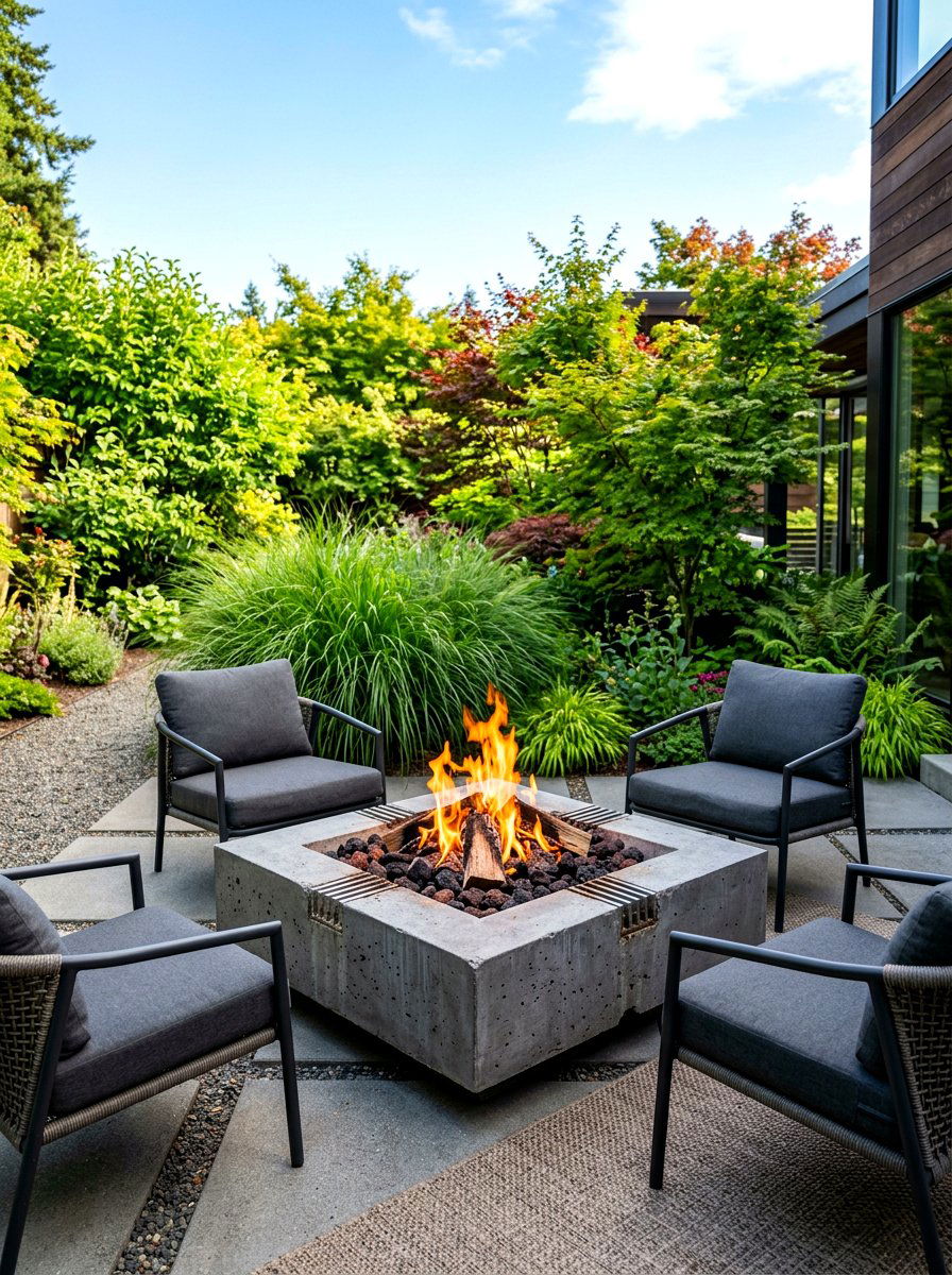 Concrete Fire Pit - 30 cozy fire pit ideas