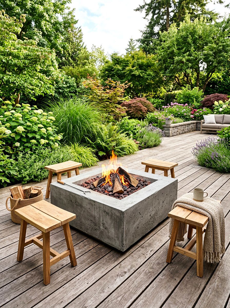 Concrete Fire Pit - 30 rustic fire pit ideas
