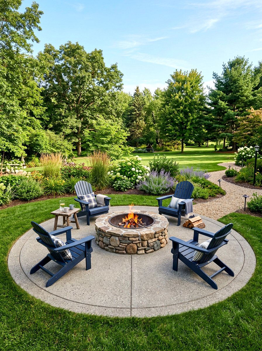 Concrete Fire Pit Patio - 30 concrete patio ideas