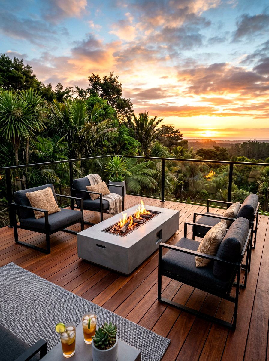 Concrete Fire Table - 30 deck fire table ideas