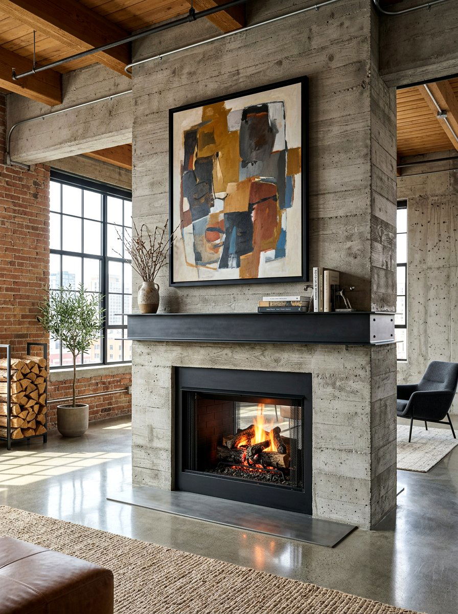 Concrete Fireplace Surround - 30 modern fireplace surround ideas