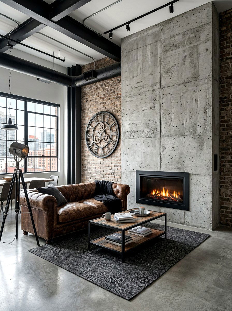 Concrete Fireplace Wall - 30 electric fireplace wall ideas