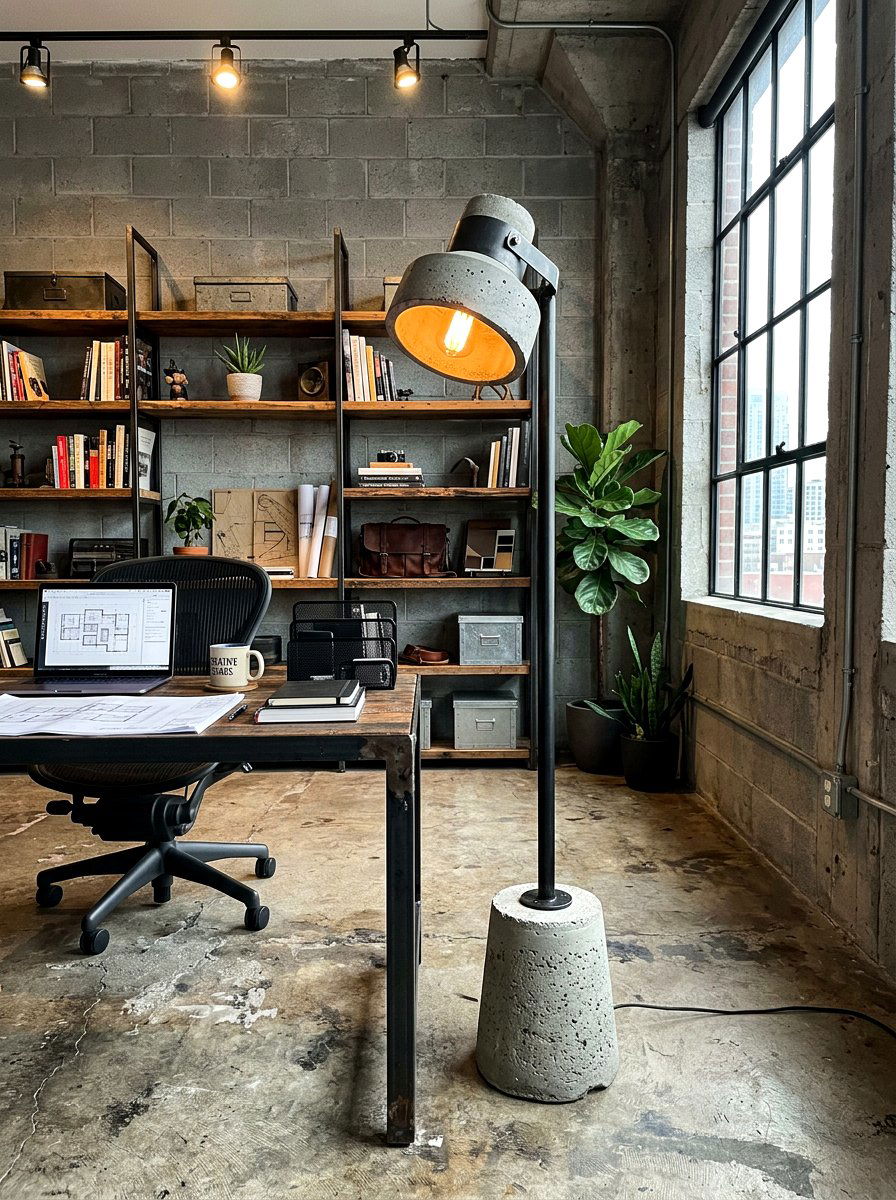 Concrete Floor Lamp - 30 office floor lamp ideas