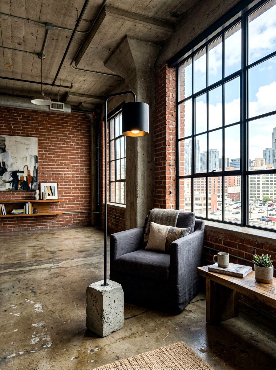 Concrete Floor Lamp - 30 floor lamp corner ideas