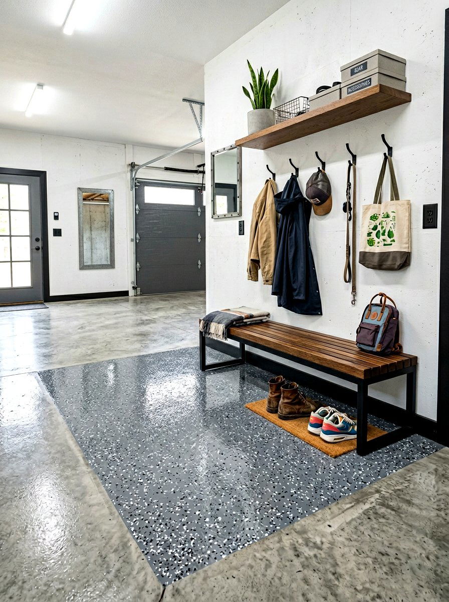Concrete Floor Zone - 30 garage mudroom ideas