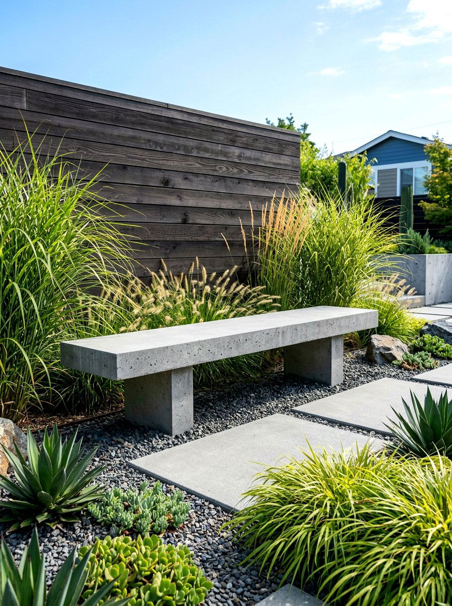 Concrete Garden Bench - 30 secret garden seating ideas