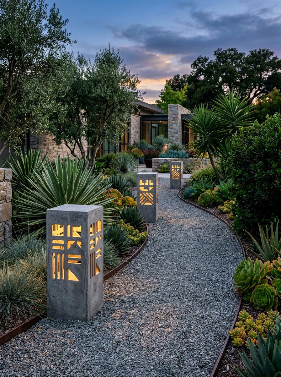 Concrete Garden Lanterns - 30 outdoor candle lantern ideas