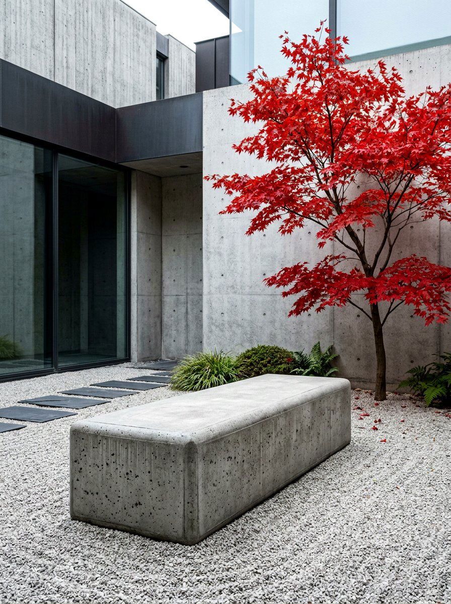 Concrete Garden Seat - 30 garden bench ideas