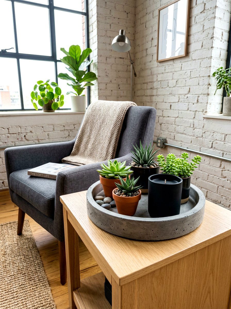 Concrete Industrial Accent Tray - 30 decorative tray ideas