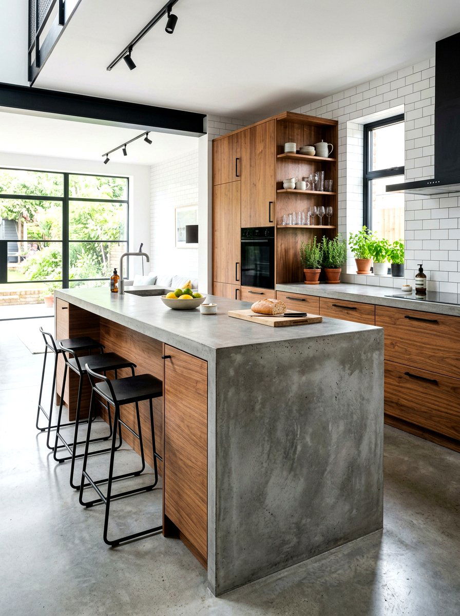 Concrete Kitchen Countertop Finish - 30 organic modern kitchen ideas