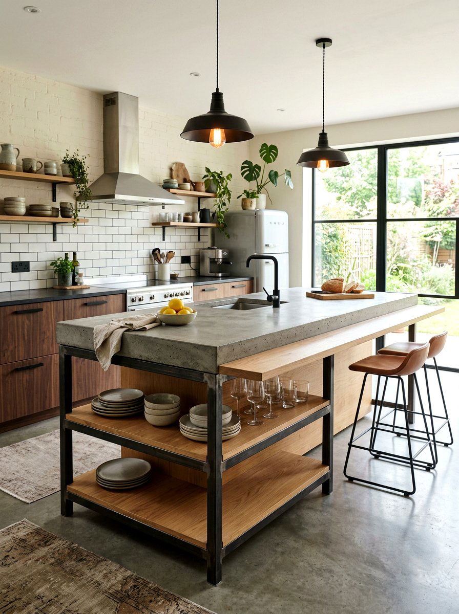 Concrete Kitchen Island - 30 kitchen island ideas