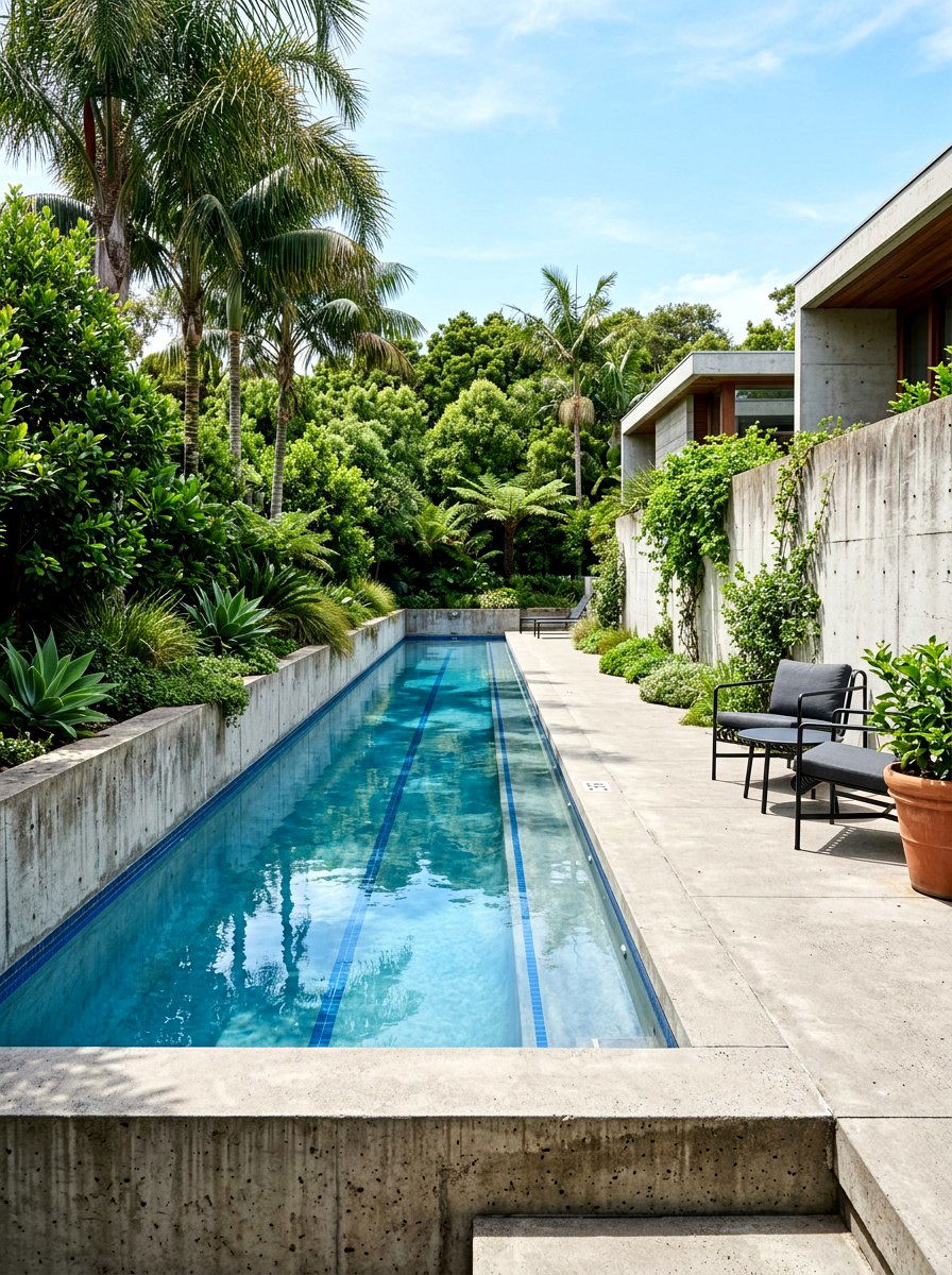 Concrete Lap Pool - 30 lap pool backyard ideas