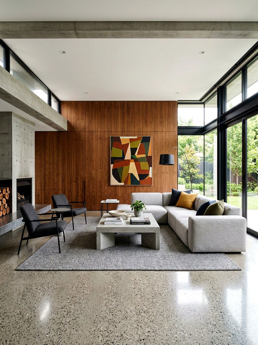 Concrete Living Room - 30 modern living room ideas