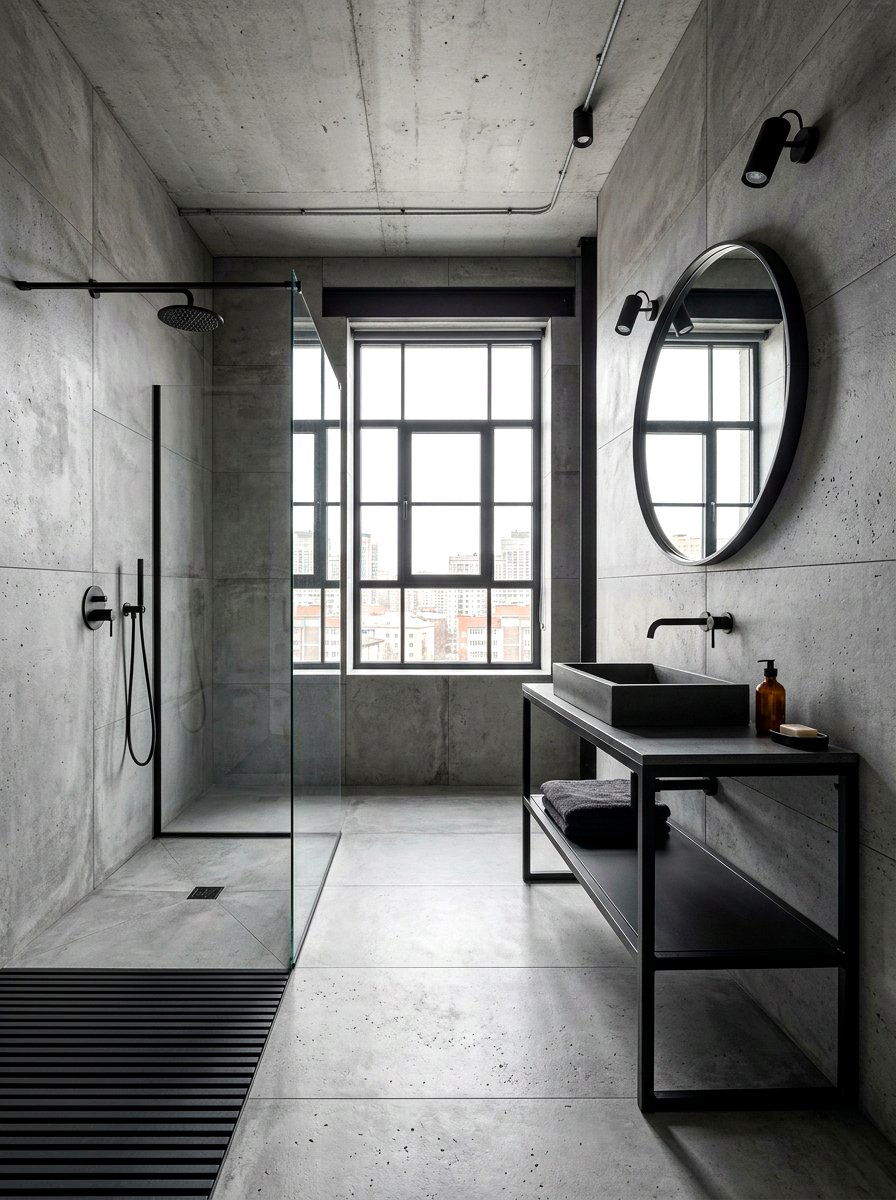 Concrete Look Bathroom Tile - 30 bathroom tile ideas